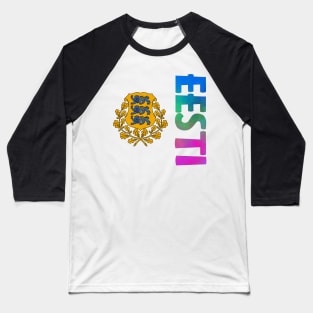 Estonia (Eesti in Estonian) Coat of Arms Baseball T-Shirt